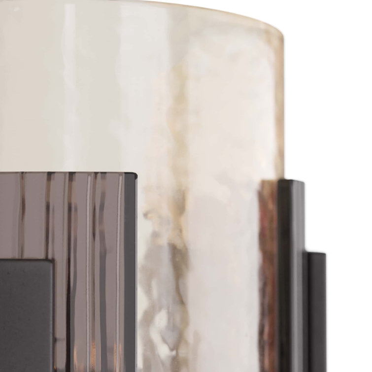 Bronze and Smoke Glass Direct Wired Sconce