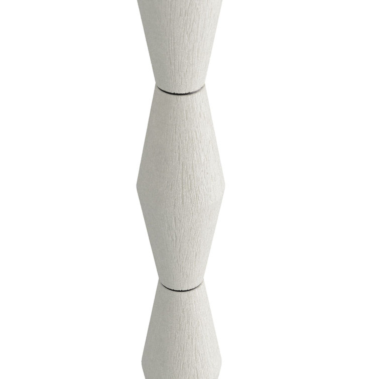 Ivory Ricestone Composite Floor Lamp with Bronze Base