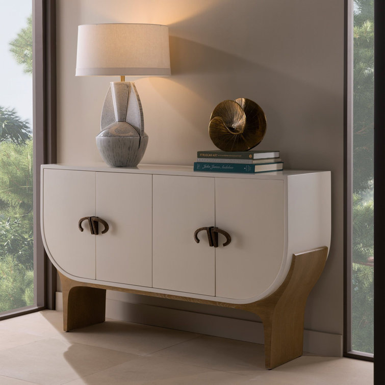 Mid-Century White Ceramic Table Lamp with Linen Shade