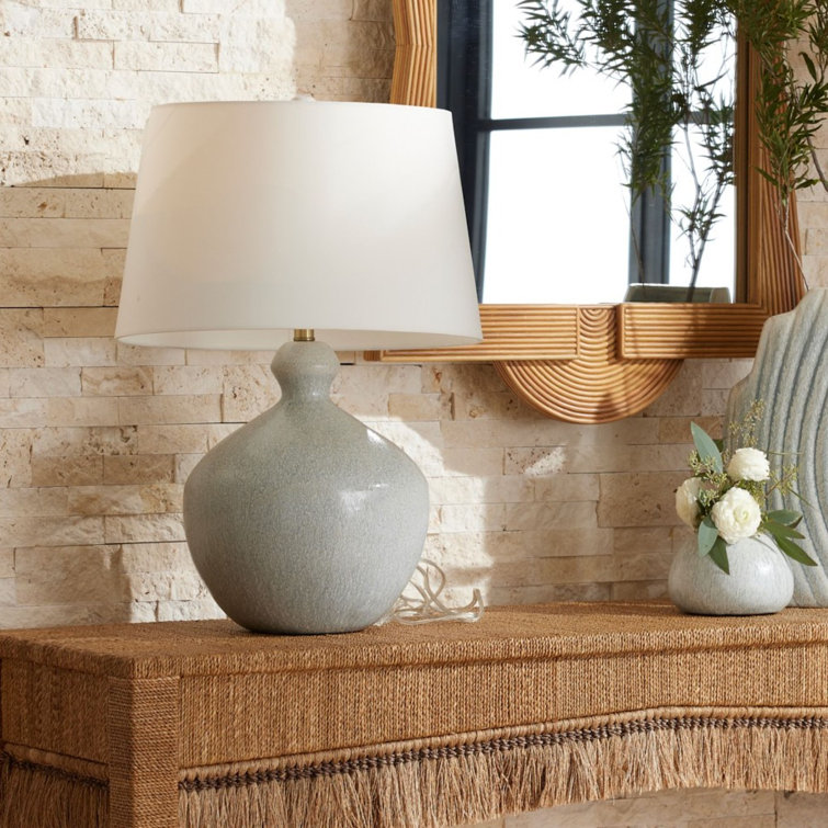 Icy Morn Ceramic Table Lamp with Off-White Shade