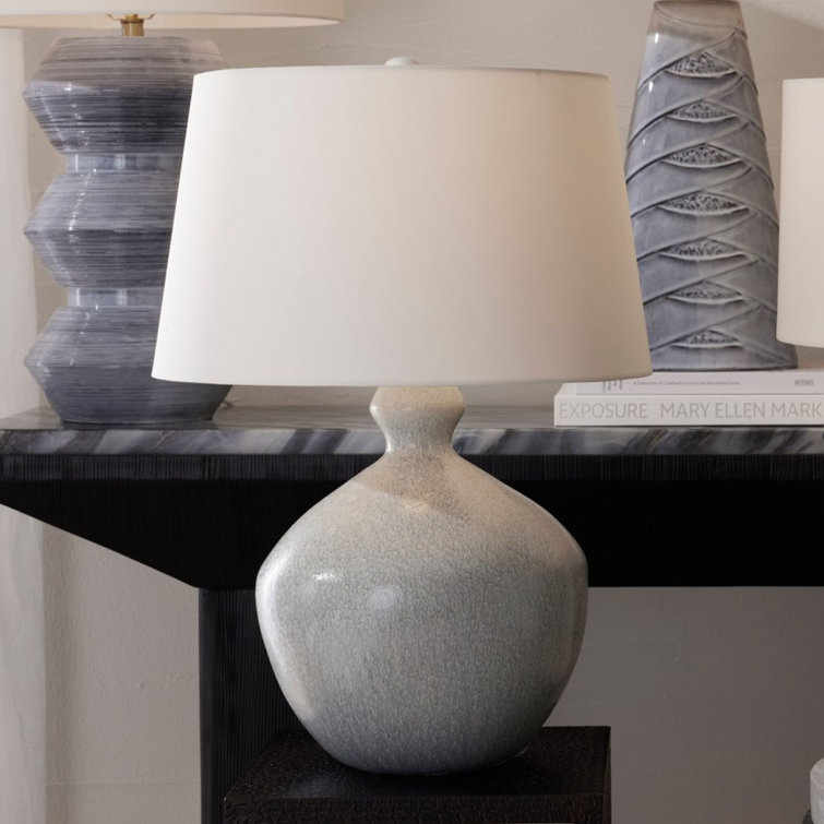 Icy Morn Ceramic Table Lamp with Off-White Shade