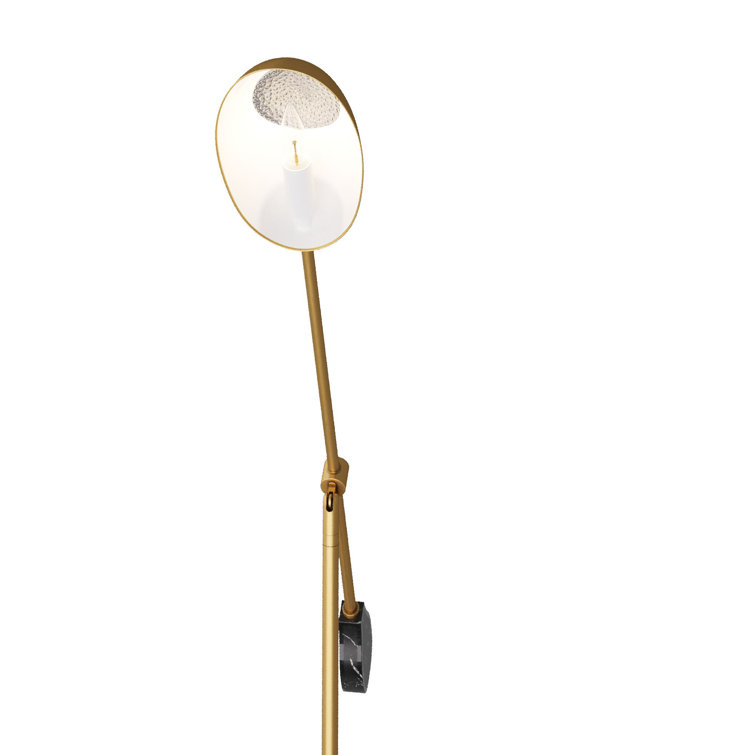 Adjustable Black and Brass Desk Lamp with Marble Base