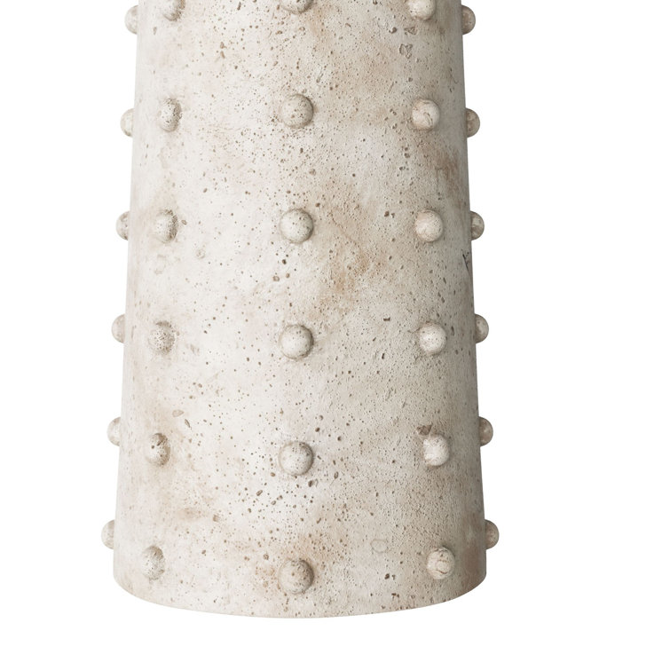 Natural Rattan Shade Floor Lamp with Mactan Stone Base