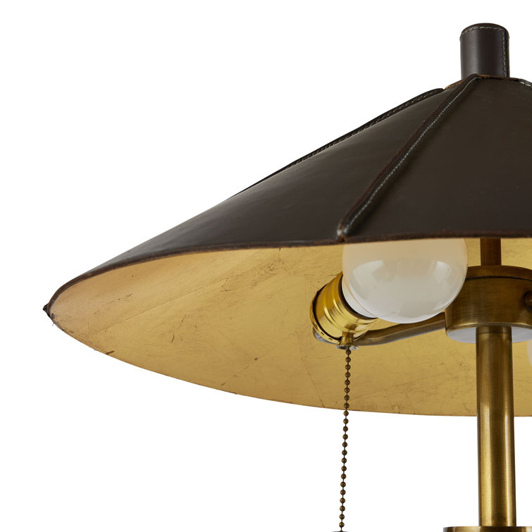 Graphite and Antique Brass Two Light Table Lamp