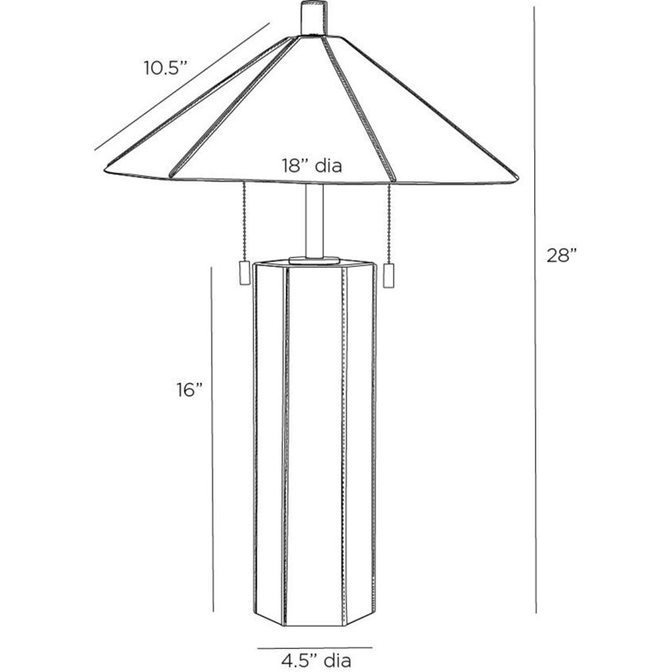 Graphite and Antique Brass Two Light Table Lamp