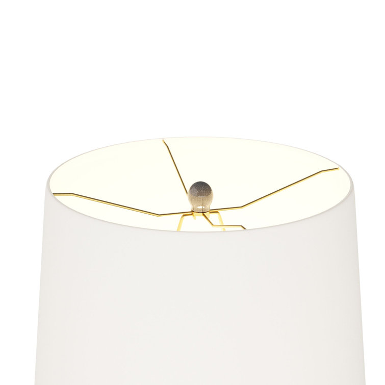 Ocean Blue Ceramic Fluted Table Lamp with White Shade