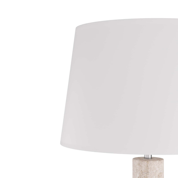 Limewashed Mango Wood Floor Lamp with Off-White Shade
