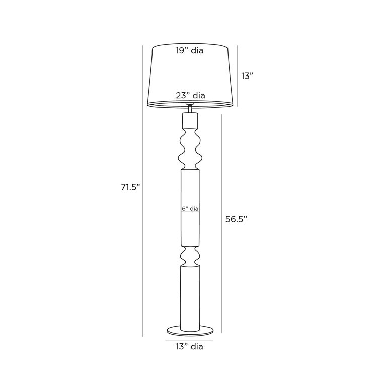 Limewashed Mango Wood Floor Lamp with Off-White Shade
