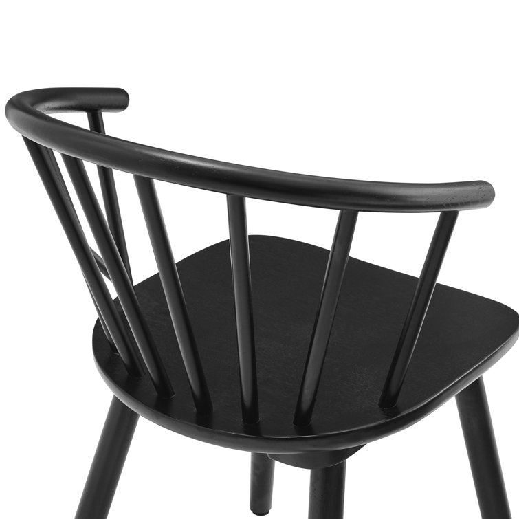 Black Solid Wood Spindle Back Side Chair Set