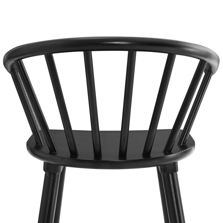 Black Solid Wood Spindle Back Side Chair Set