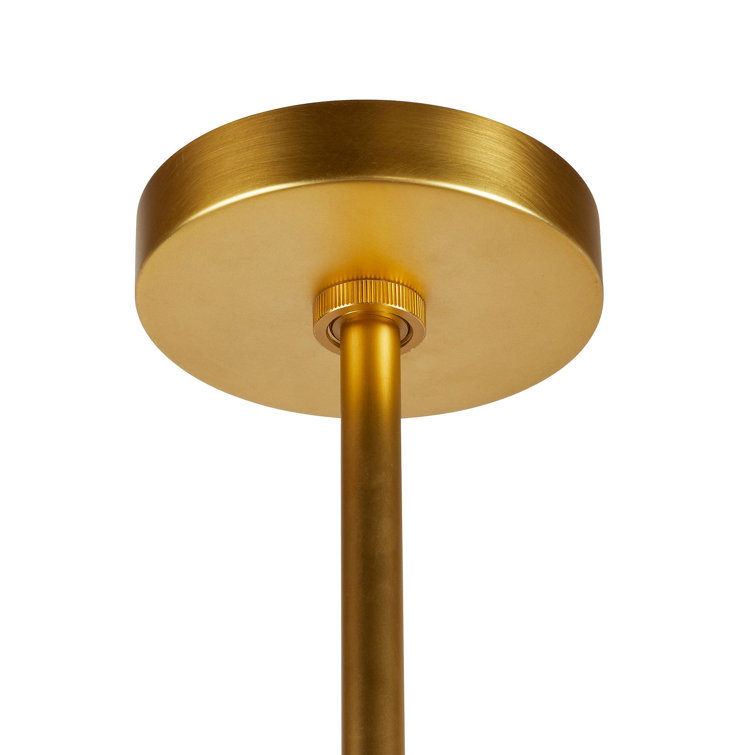 Antique Brass and Gold Drum Chandelier with Fringe