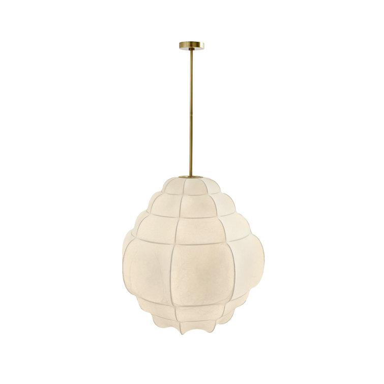 Ivory Vegan Vellum and Brass Tiered Chandelier