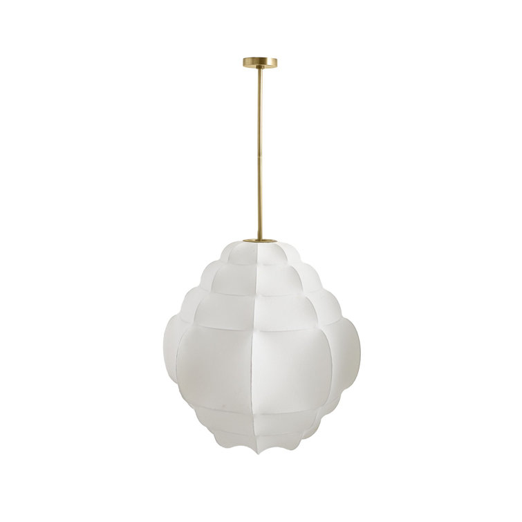 Ivory Vegan Vellum and Brass Tiered Chandelier