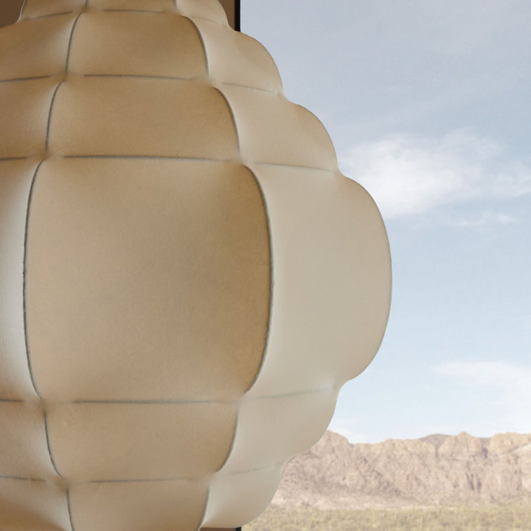 Ivory Vegan Vellum and Brass Tiered Chandelier