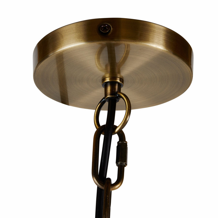48" Natural Rattan and Brass Indoor/Outdoor Pendant Light
