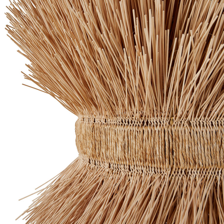 48" Natural Rattan and Brass Indoor/Outdoor Pendant Light