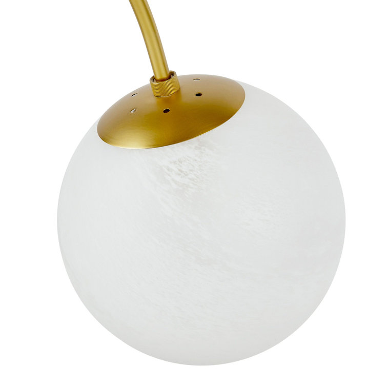 25" Antique Brass and Frosted Glass Globe Pendant Light