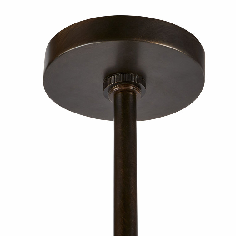 41'' Faux Travertine and Bronze Indoor/Outdoor Pendant Light