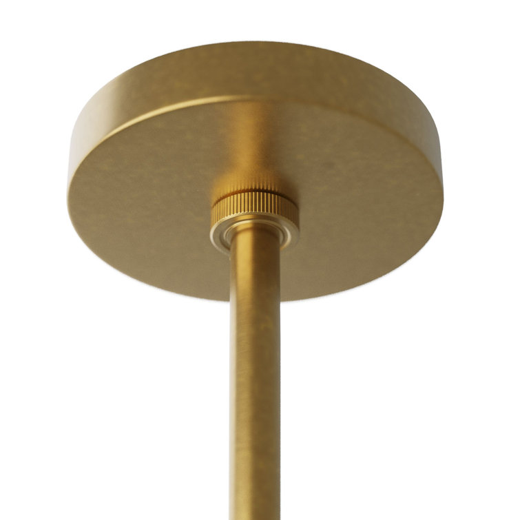 Antique Brass and Rattan Glass Bowl Pendant Light
