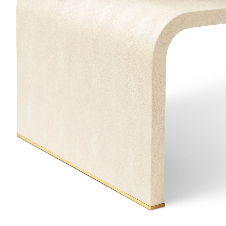 Cream Maple Rectangular Coffee Table with Brass Detailing
