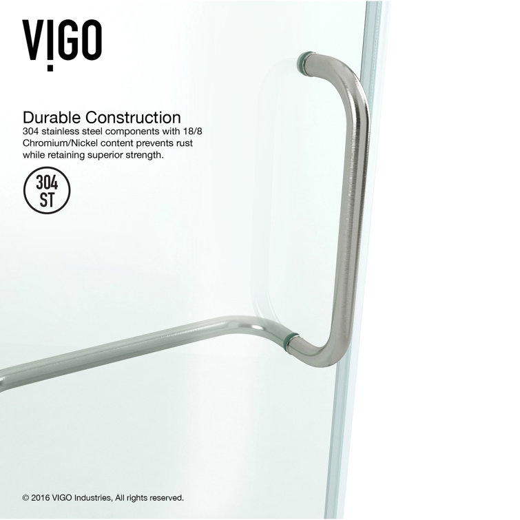 Piedmont 40'' Brushed Nickel Frameless Neo-Angle Shower Enclosure