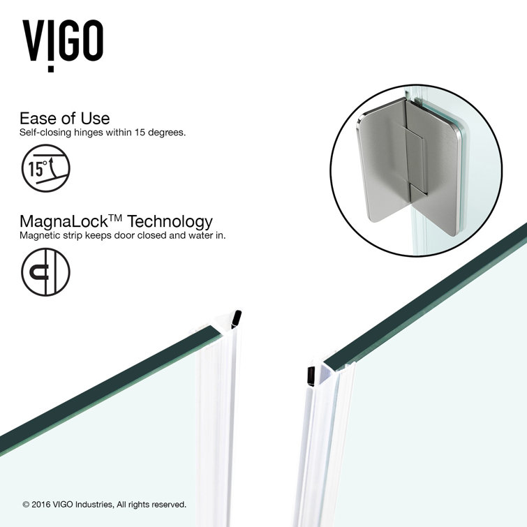 Piedmont Brushed Nickel Frameless Neo-Angle Shower Enclosure