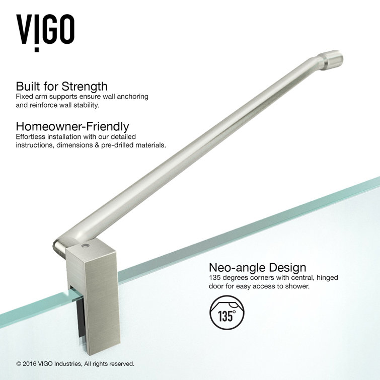 Piedmont Brushed Nickel Frameless Neo-Angle Shower Enclosure