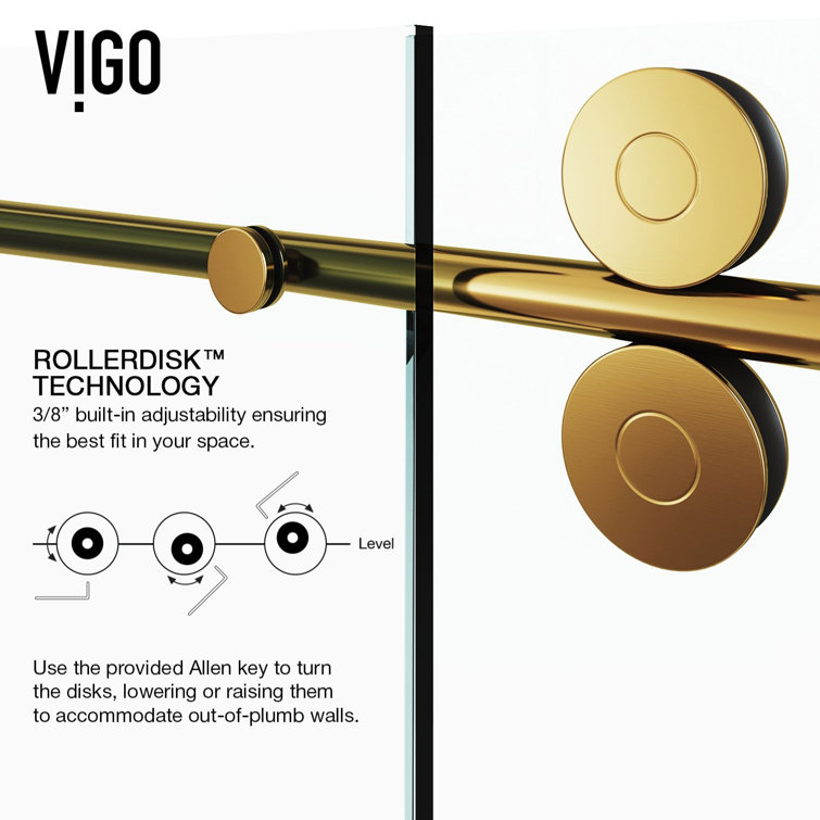 Elan 60" Frameless Tub Door with Matte Gold Finish