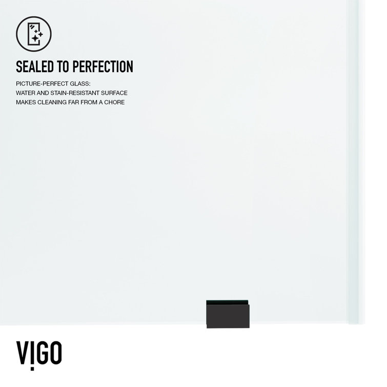 Elan 76" High x 60" Wide Frameless Sliding Shower Door in Matte Black