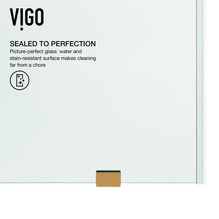 Matte Gold Frameless Sliding Shower Door with Clear Glass