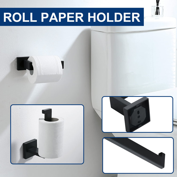Matte Black Stainless Steel 5-Piece Bathroom Hardware Set