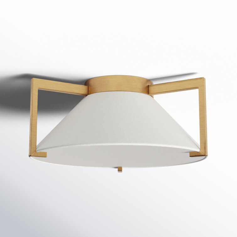 Transitional Brushed Bronze 20" LED Drum Flush Mount with Etched Acrylic