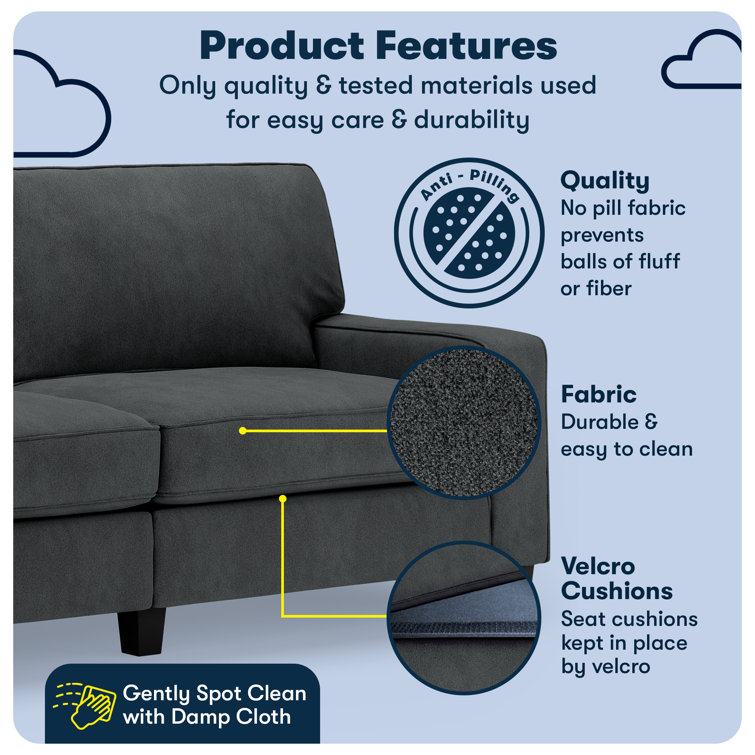 Charcoal Linen 39.5" Reclining Chair with Removable Cushions