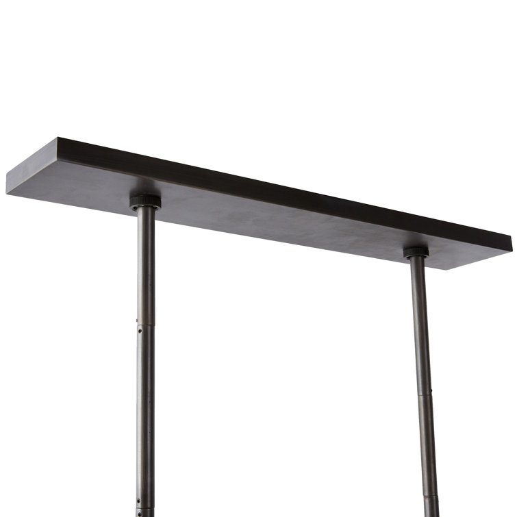 Erica 58'' Bronze and Opal Glass Linear Chandelier