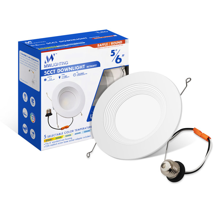 6-Inch White Aluminum LED Recessed Lighting Kit