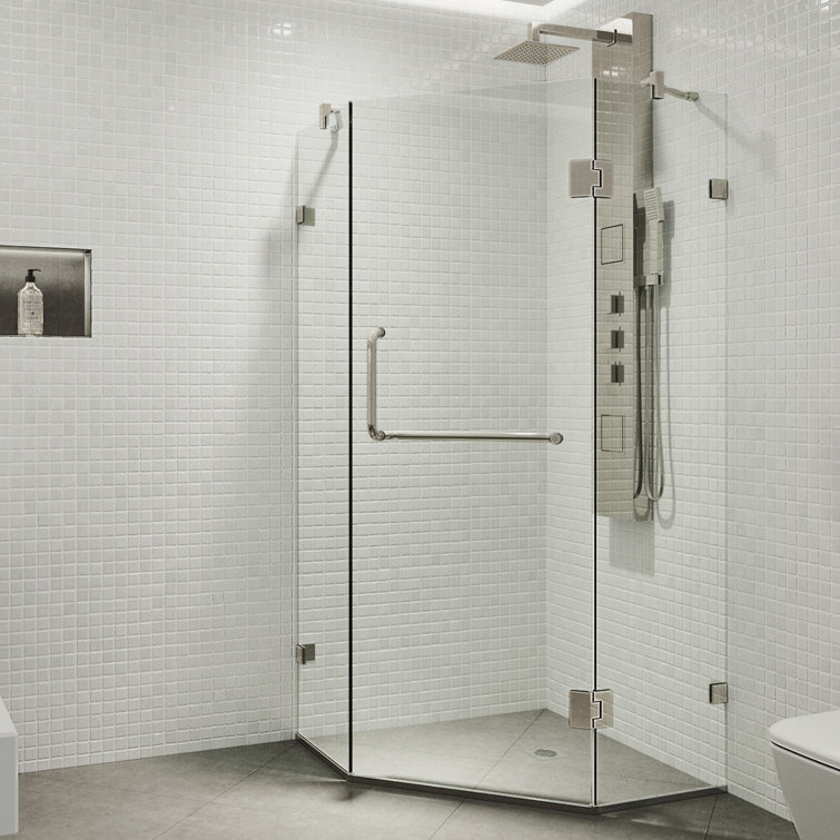 Piedmont Brushed Nickel Frameless Neo-Angle Shower Enclosure