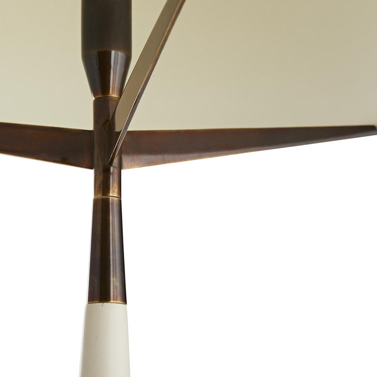 Ivory and White Linen Modern Floor Lamp