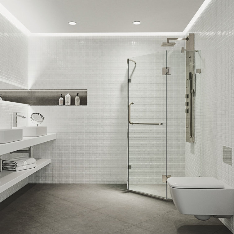 Piedmont Brushed Nickel Frameless Neo-Angle Shower Enclosure