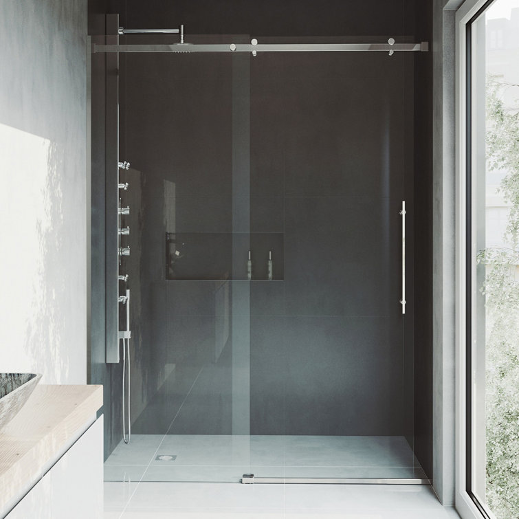 Luca 56-60" Frameless Sliding Shower Door with Clear Glass