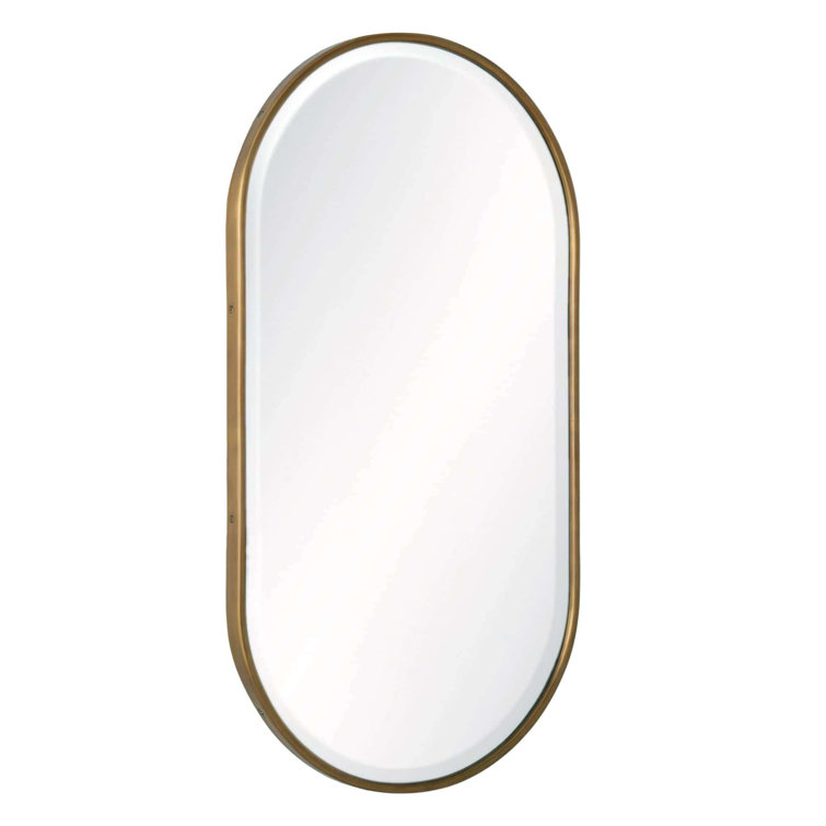 Antique Brass Oval Full Length Vanity Mirror