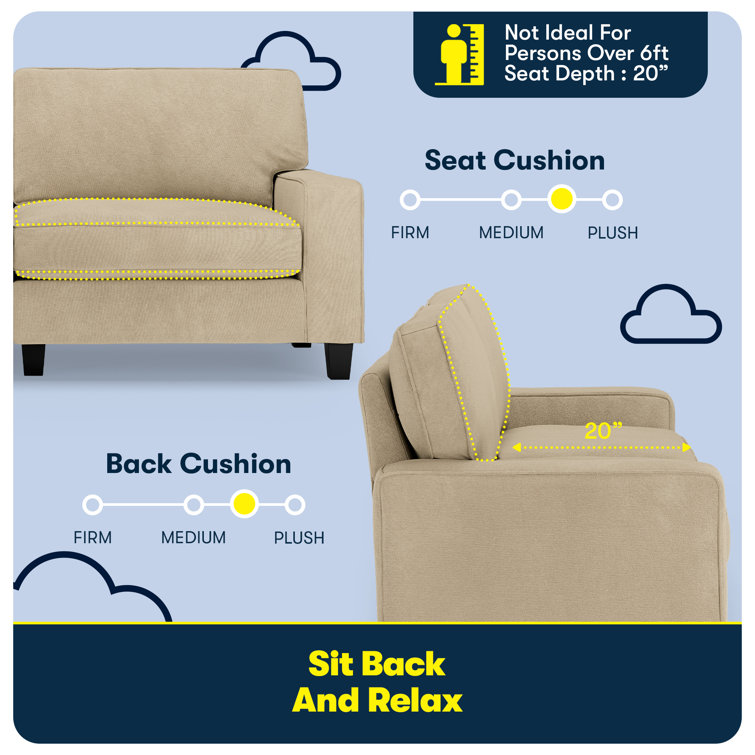 Compact Beige Microfiber Sleeper Sofa with Removable Cushions