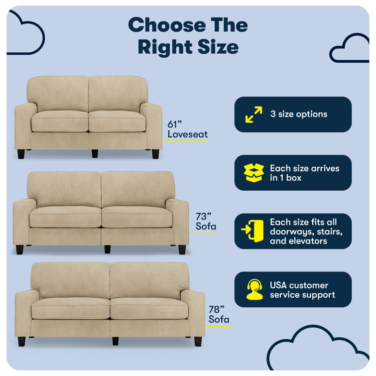 Compact Beige Microfiber Sleeper Sofa with Removable Cushions