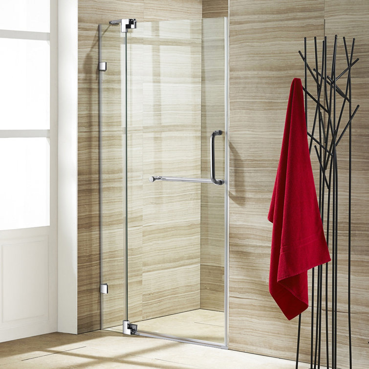 Pirouette 36-48" Frameless Clear Glass Pivot Shower Door