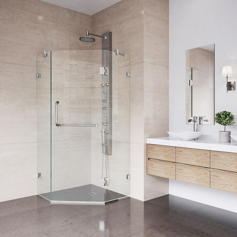 Piedmont Brushed Nickel Frameless Neo-Angle Shower Enclosure