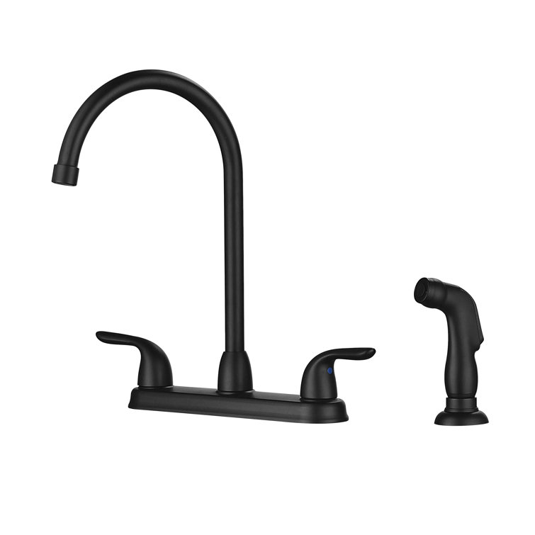 Matte Black Stainless Steel High-Arc Kitchen Faucet with Pull-out Spray