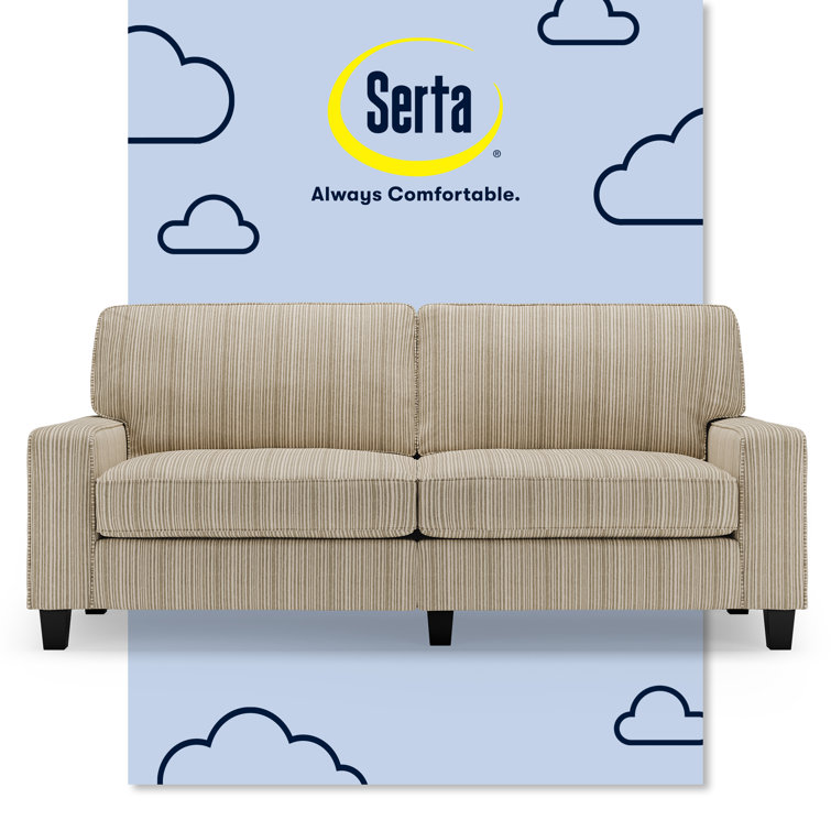 Beige Linen 78" Sofa with Removable Cushions