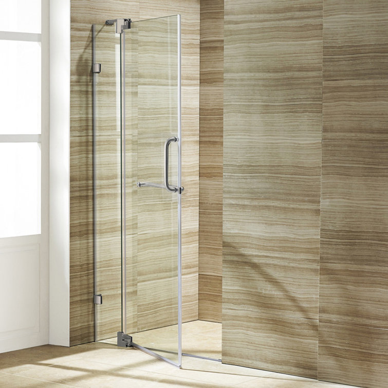 Pirouette 36-48" Frameless Clear Glass Pivot Shower Door