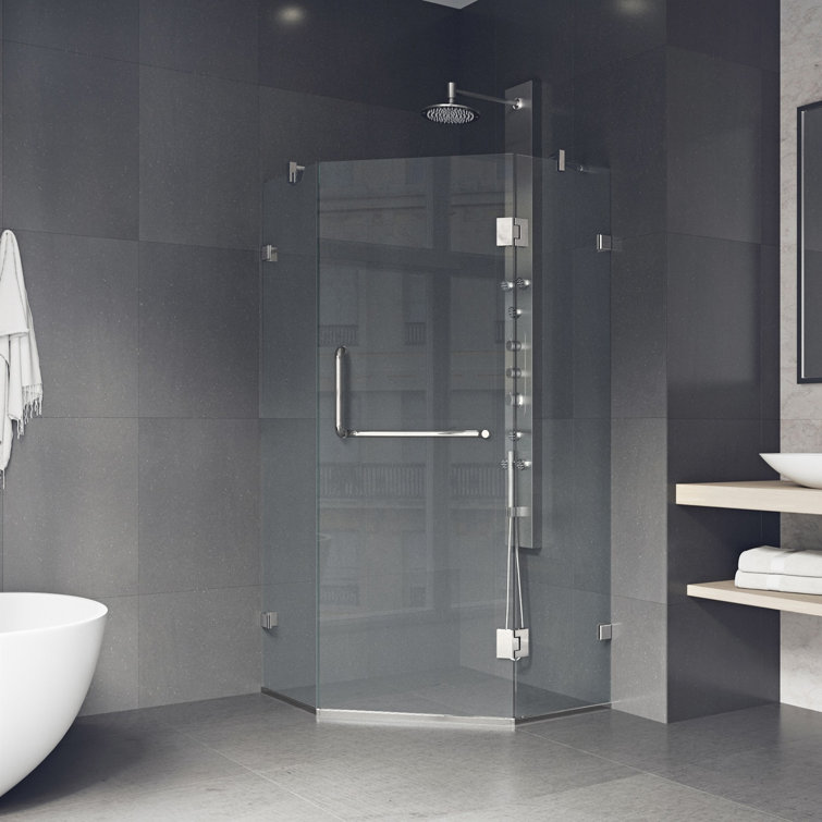 Piedmont Brushed Nickel Frameless Neo-Angle Shower Enclosure