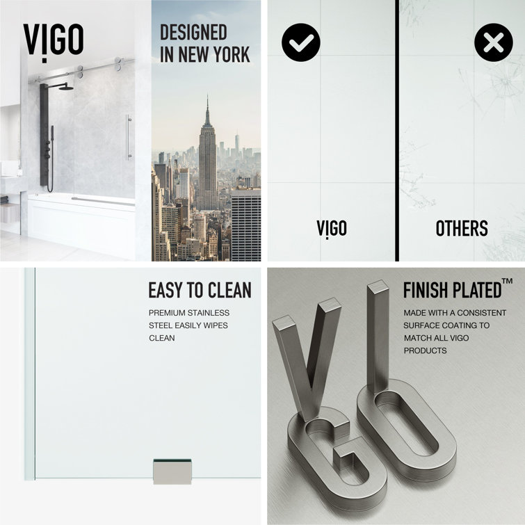 Elan 56-60" Stainless Steel Frameless Sliding Tub Door
