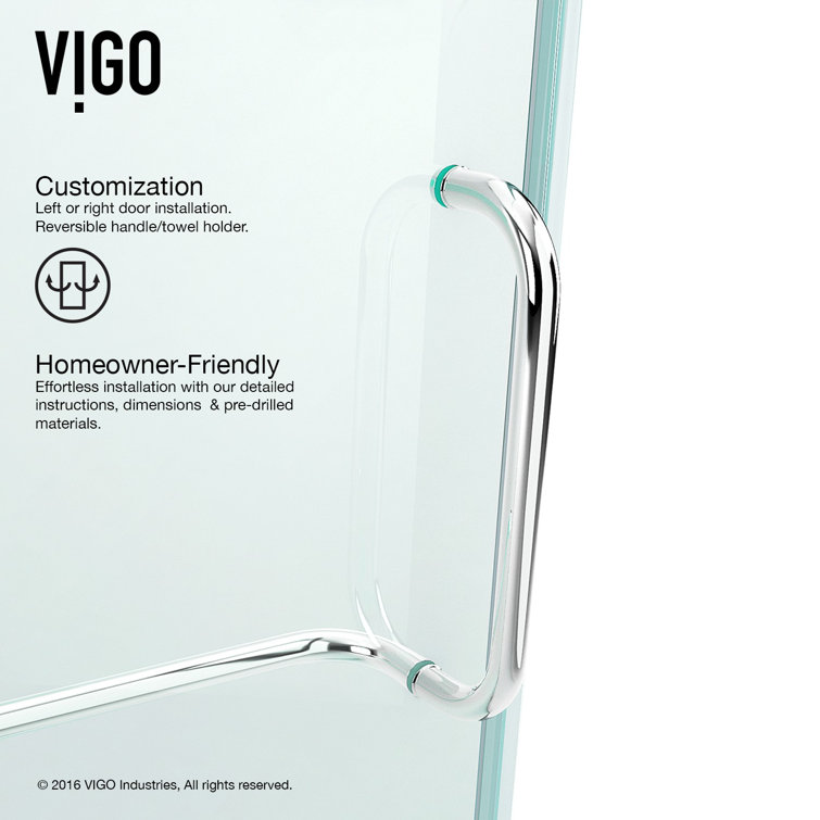Pirouette 36-48" Frameless Clear Glass Pivot Shower Door
